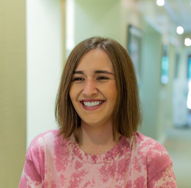 A young woman with a beautiful smile